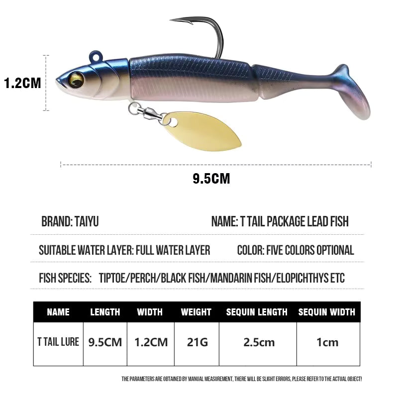 Taiyu Vinilo Shad 21 g — Señuelo con Pala Giratoria