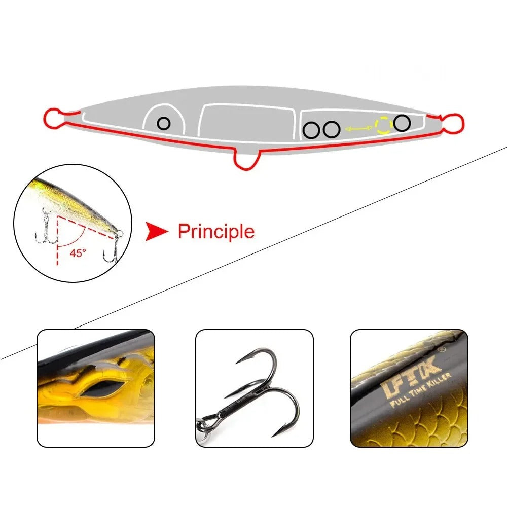 Señuelo Stickbait Minnow Superficie — 90/110/130 mm