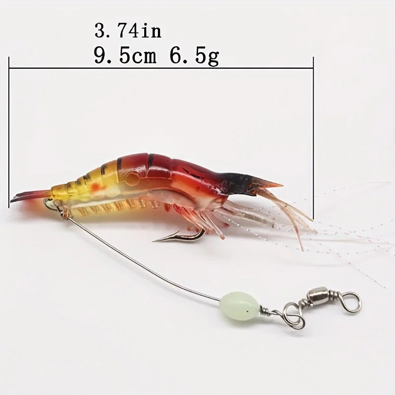 Señuelo camarón rojo naranja 9,5 cm montado