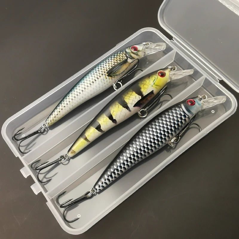 Pack 3 señuelos minnow flotantes en caja