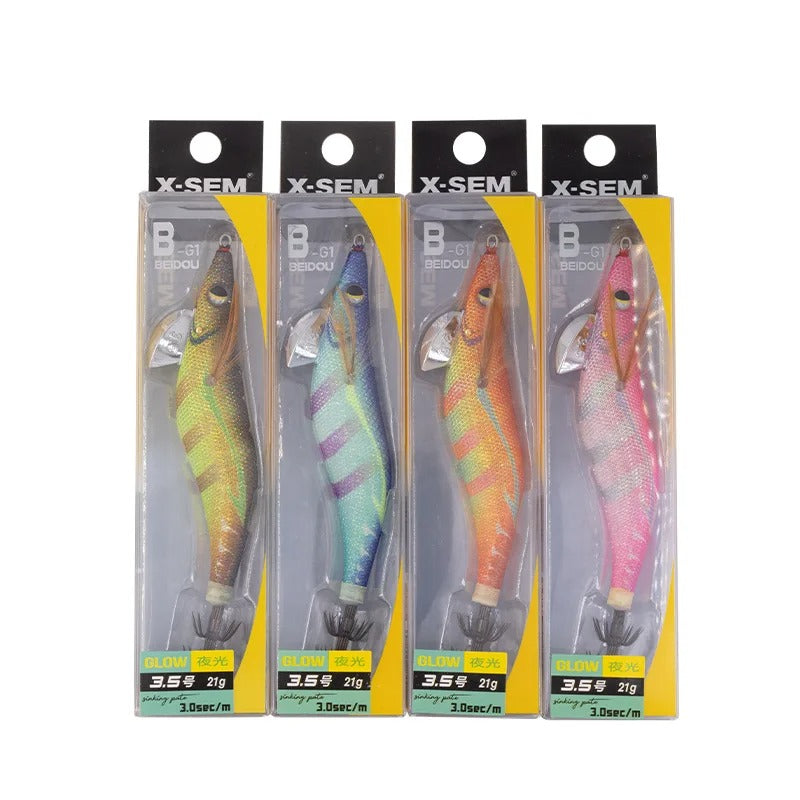 Señuelo EGI X-SEM B-G1 — Luminoso 10 Colores