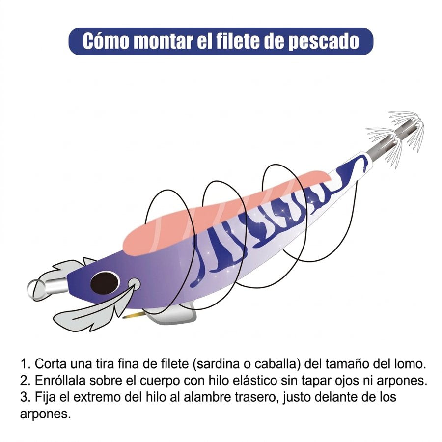 Cómo montar el filete de pescado sobre el señuelo