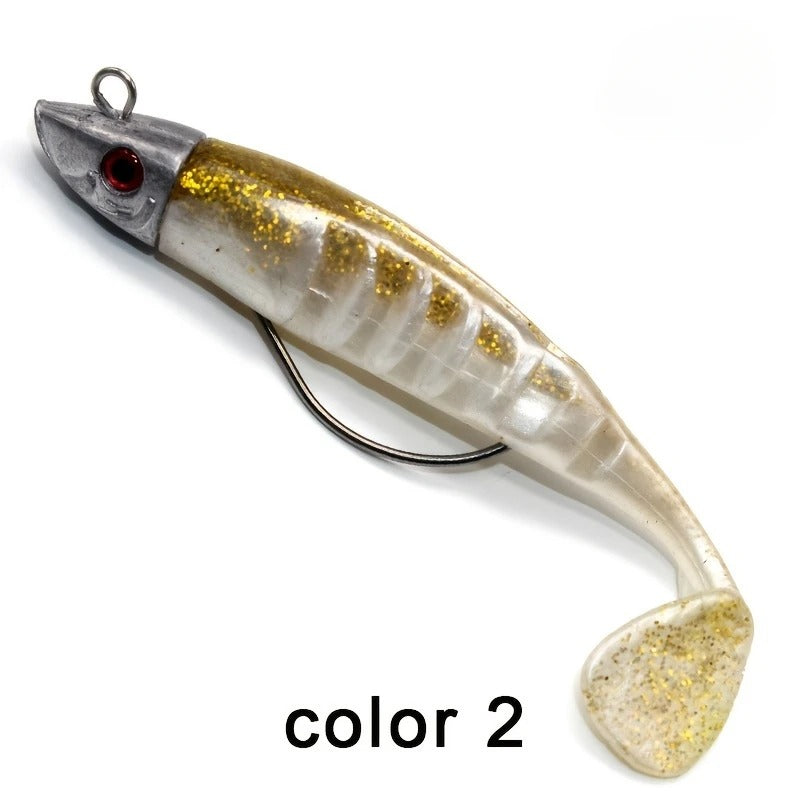 Vinilo shad jig head color perla dorado
