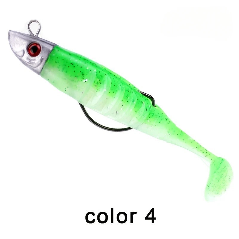 Vinilo shad jig head color verde flúor