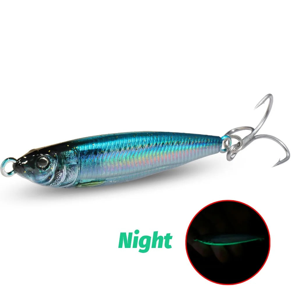 Casting Jig Sardina D2 Azul Noche Luminoso